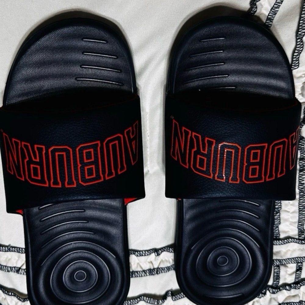 Auburn Navy and Orange Slide Sandals Size 5